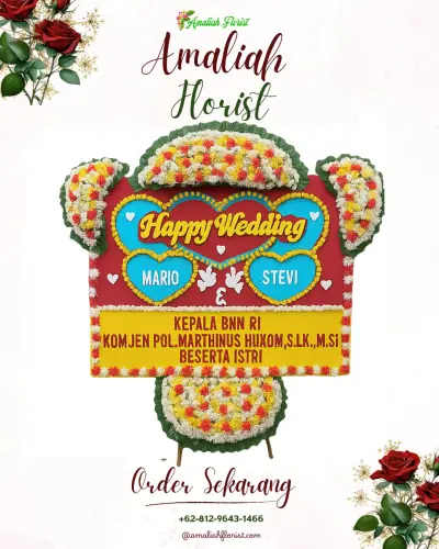 Karangan Papan Bunga Pernikahan di Nagrakjaya